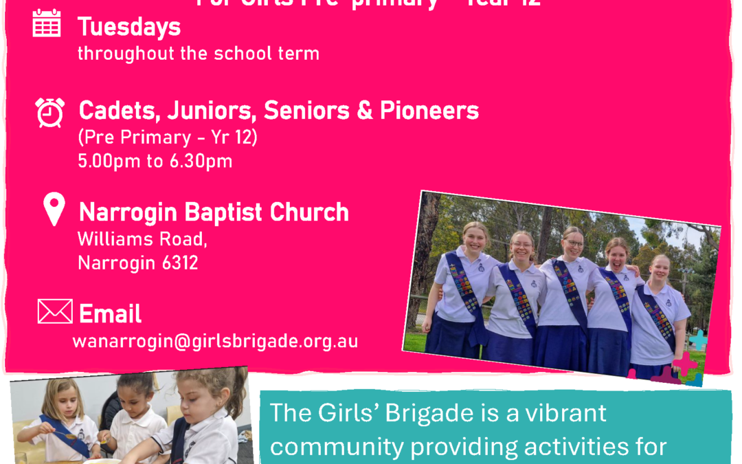Girls Brigade recommencing 10th February